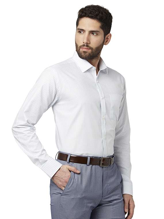 white striped formal shirt  - 17502395 -  Standard Image - 1