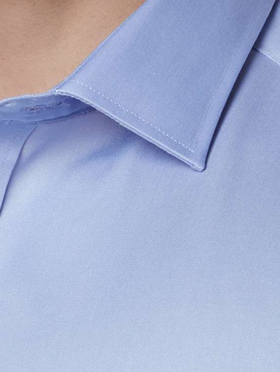 light blue solid formal shirt - 17502439 - Standard Image - 4