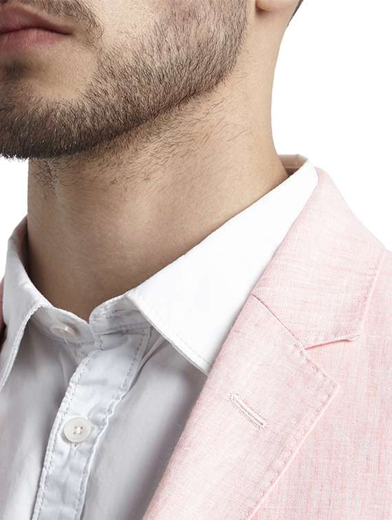pink solid single breasted blazer - 17502731 -  Standard Image - 4