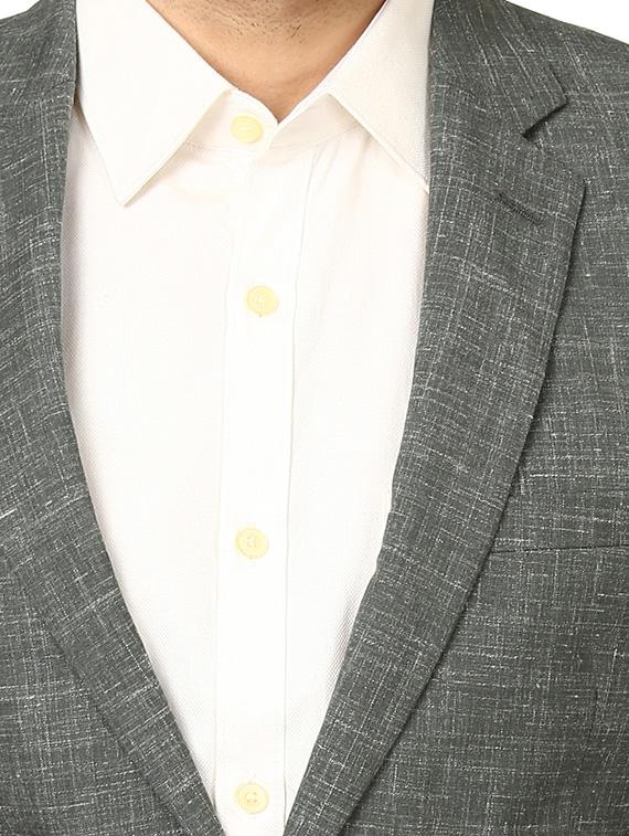 grey self design single breasted formal blazer - 17502788 - Standard Image - 4