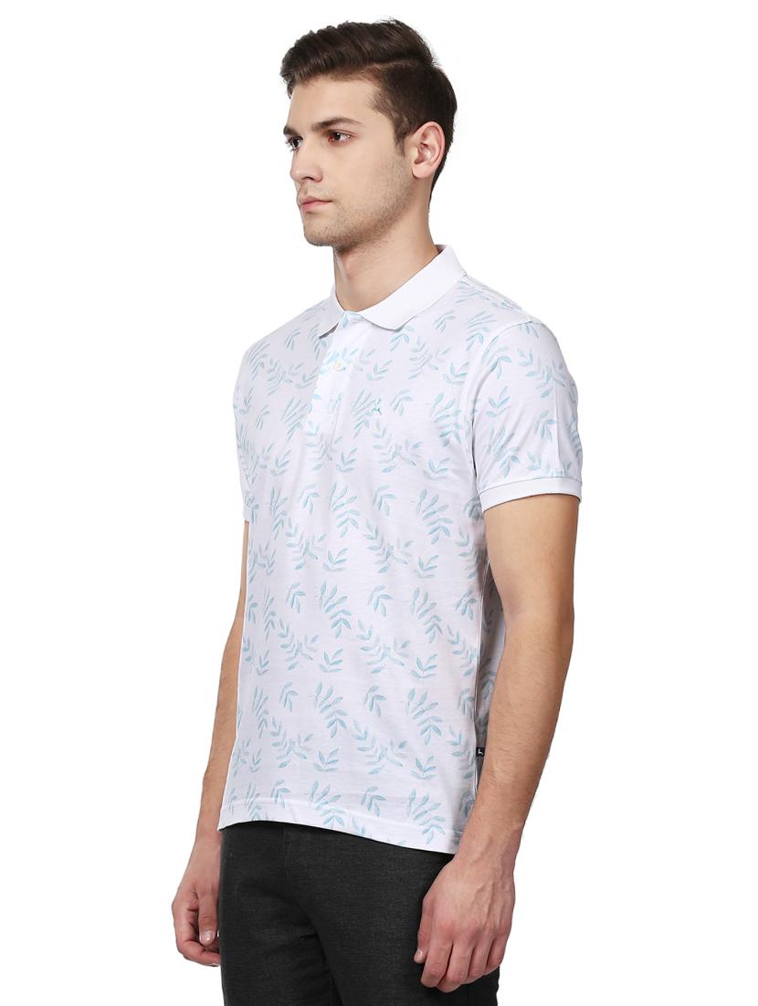 white printed polo t-shirt - 17503401 - Standard Image - 1