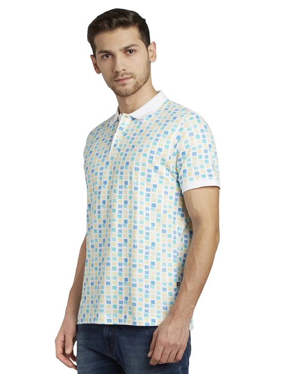 blue printed polo t-shirt - 17503417 - Standard Image - 1