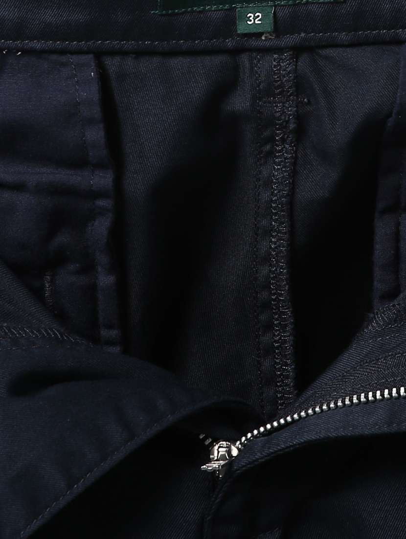 navy blue pleated casual trouser - 17503836 - Standard Image - 4
