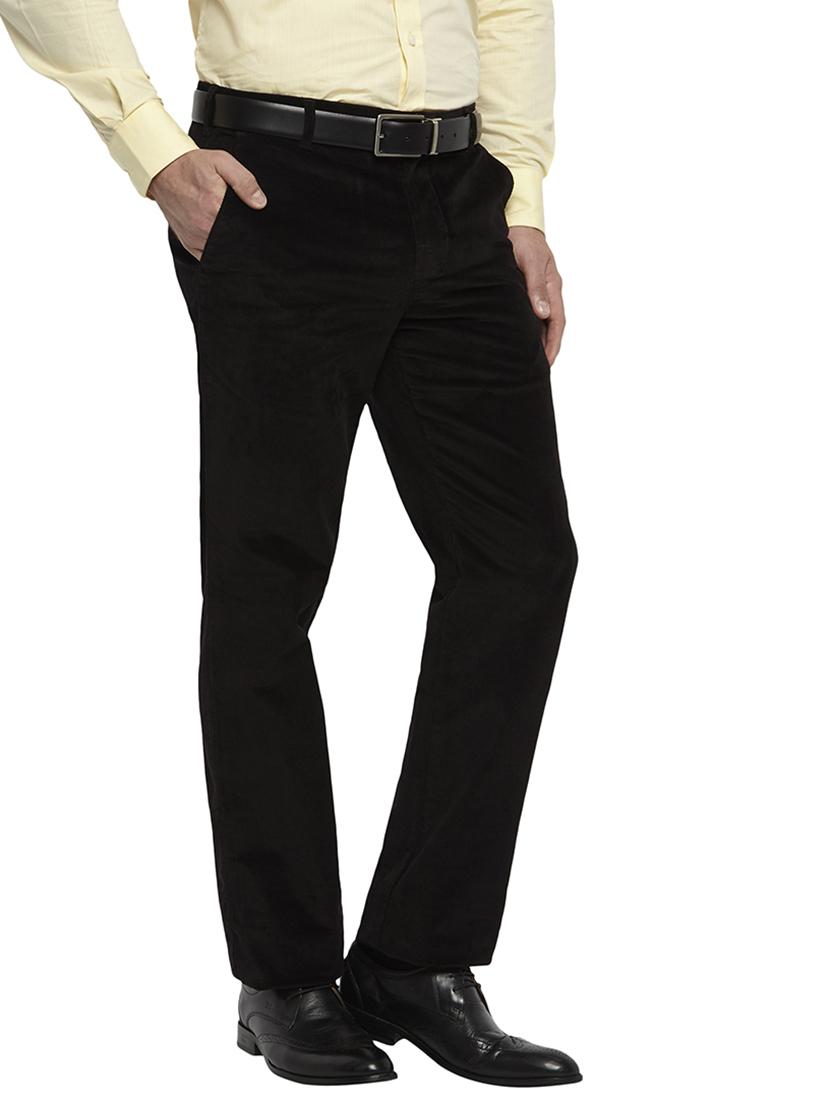 black solid corduroy trouser - 17503895 - Standard Image - 1