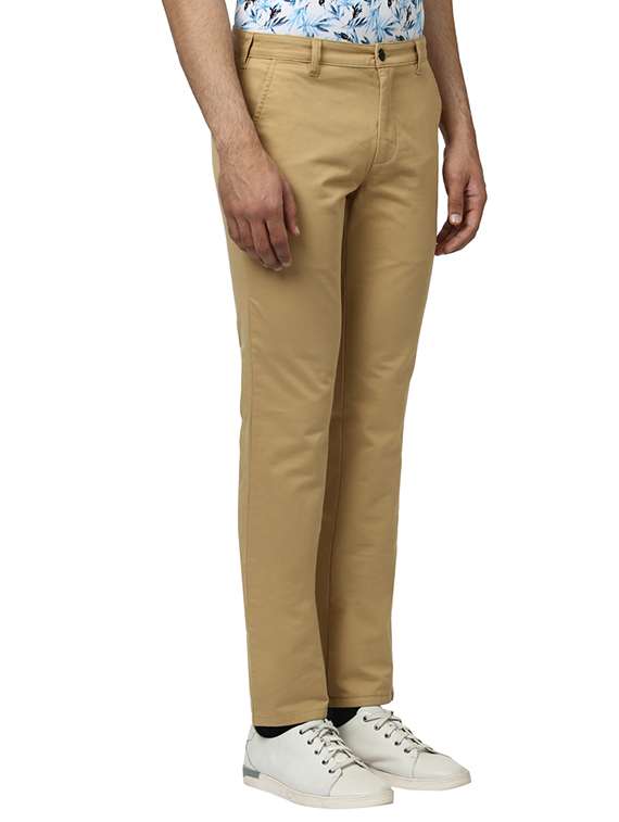 beige solid chinos casual trouser  - 17504085 -  Standard Image - 1