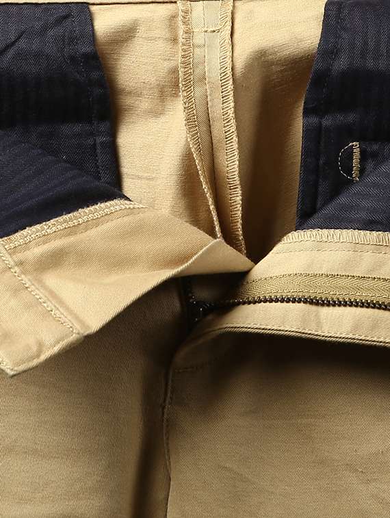 beige solid chinos casual trouser  - 17504085 -  Standard Image - 4