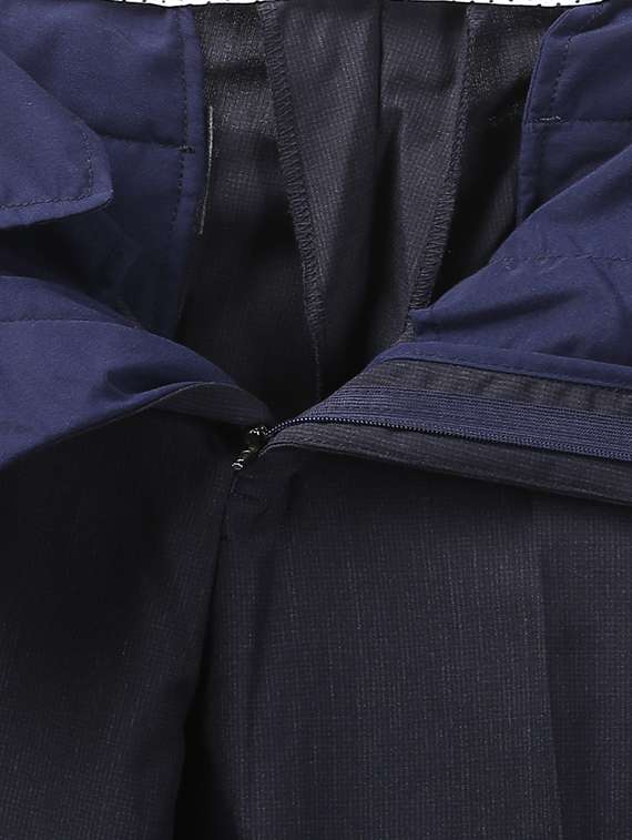 navy blue textured flat front formal trouser - 17504263 - Standard Image - 4
