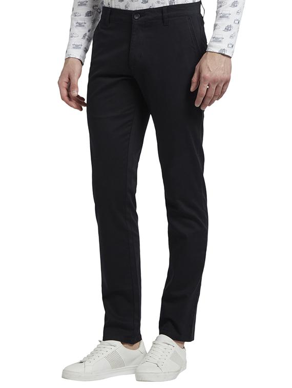 navy blue solid chinos - 17504508 -  Standard Image - 1