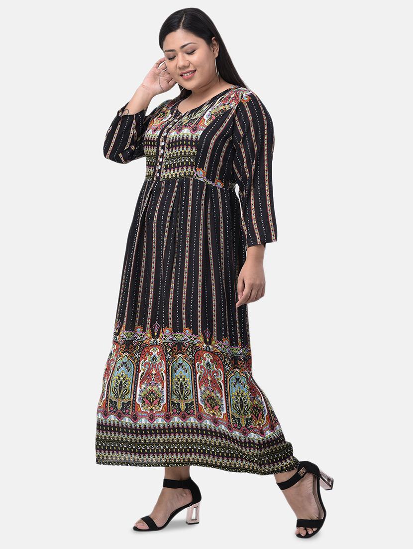 printed maxi plus dress  - 17504704 -  Standard Image - 1