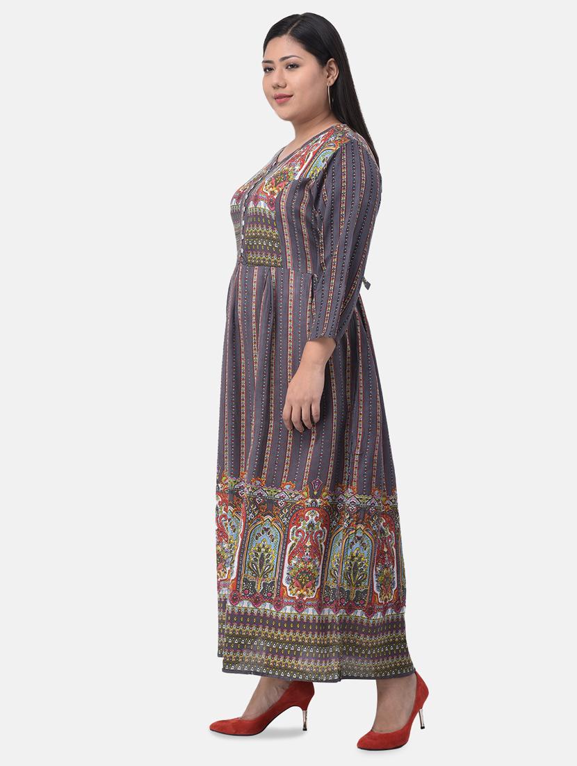 printed maxi plus dress  - 17504706 -  Standard Image - 1