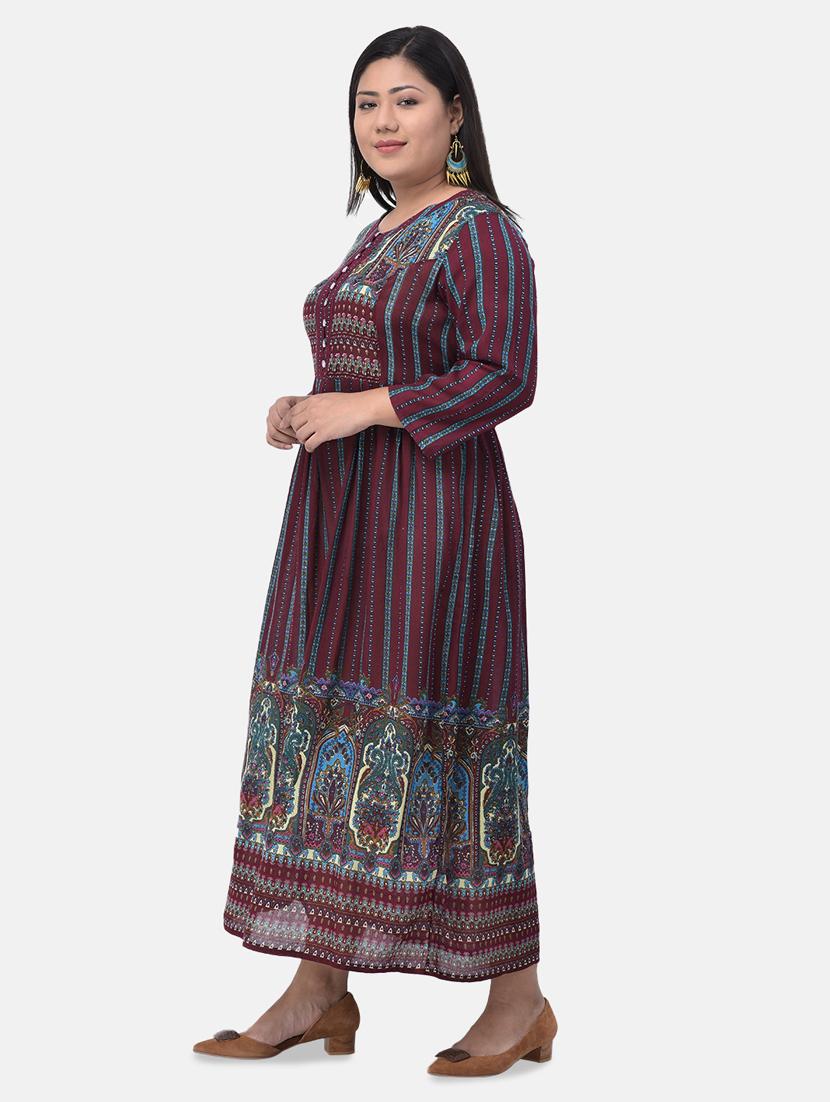 printed maxi plus dress - 17504707 - Standard Image - 1
