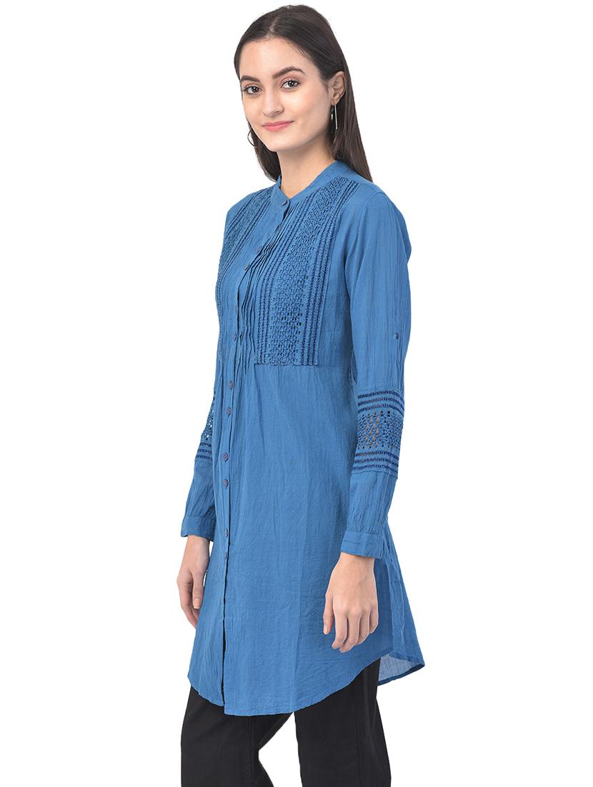 mandarin neck regular tunic - 17504769 - Standard Image - 1