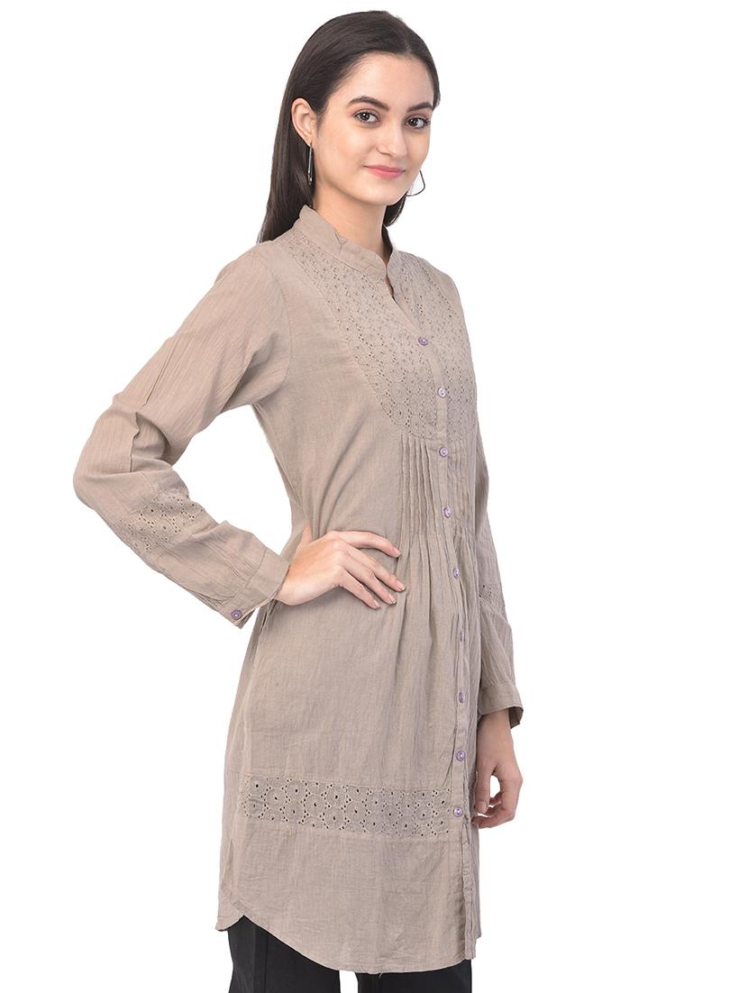 mandarin neck regular tunic - 17504771 - Standard Image - 1