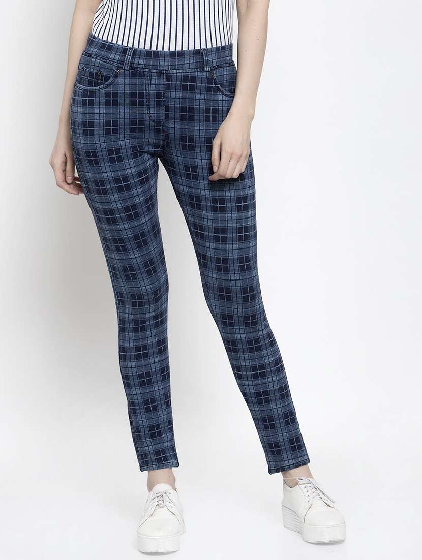 high rise checkered jegging 