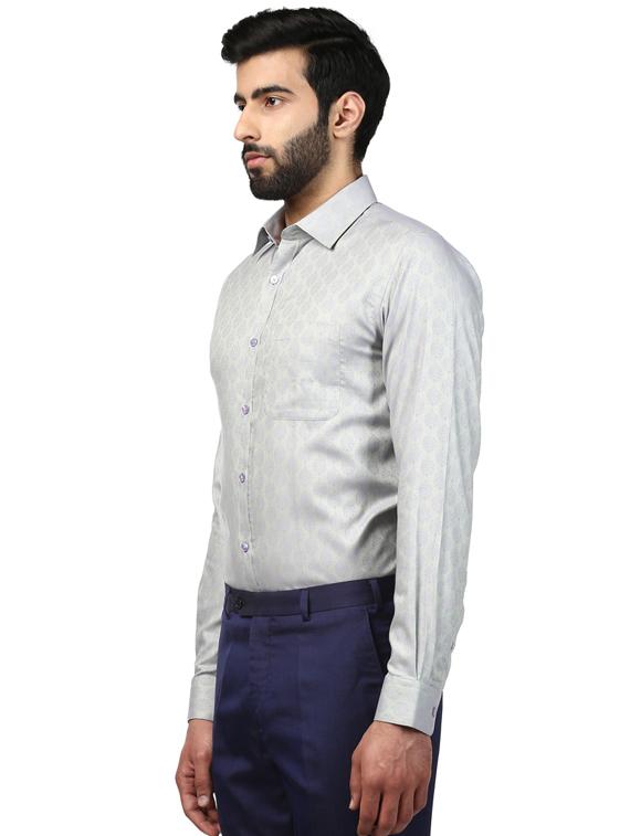 grey printed formal shirt - 17505963 - Standard Image - 1