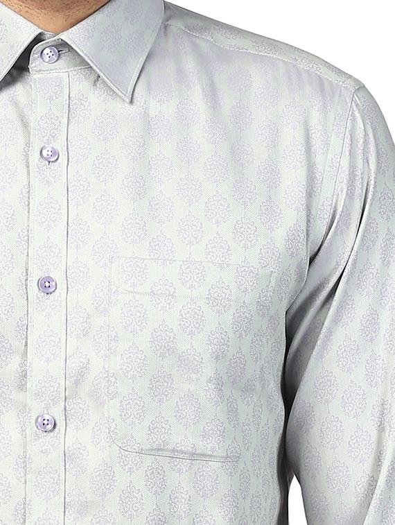 grey printed formal shirt - 17505963 - Standard Image - 4