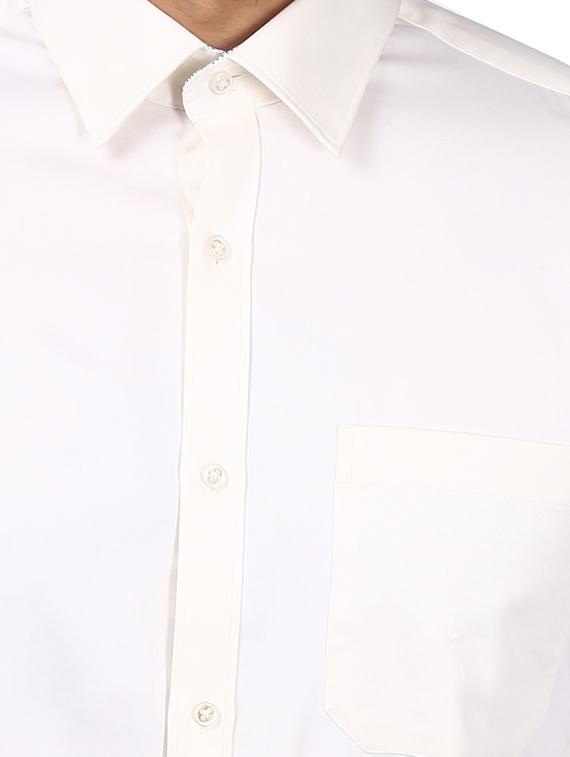 off white solid formal shirt - 17505994 - Standard Image - 4