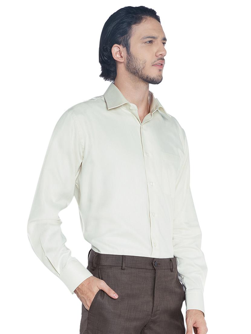off white solid formal shirt - 17506038 - Standard Image - 1