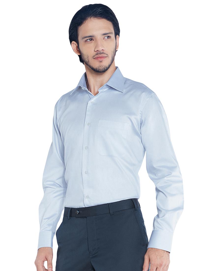 light blue solid formal shirt - 17506058 - Standard Image - 1