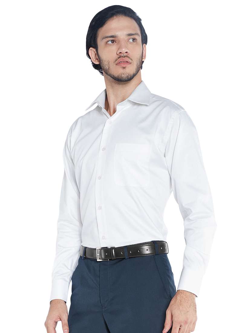 white solid formal shirt - 17506059 - Standard Image - 1