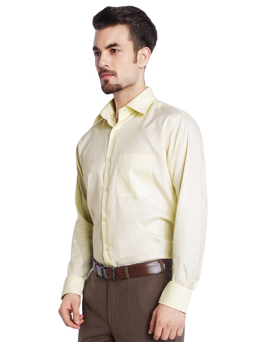 yellow solid formal shirt - 17506061 - Standard Image - 1