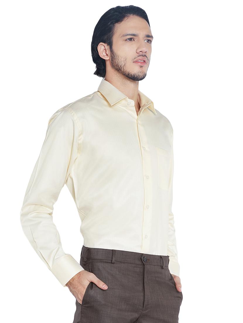 yellow solid formal shirt - 17506120 - Standard Image - 1