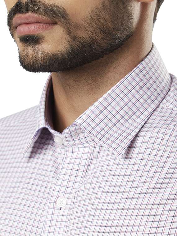 white check printed formal shirt - 17506172 - Standard Image - 4