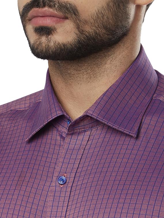 purple checkered formal shirt - 17506180 - Standard Image - 4