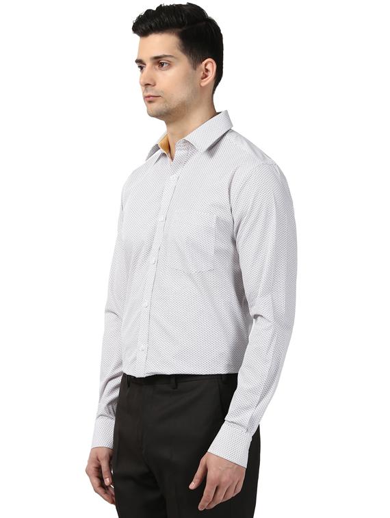white printed formal shirt - 17506267 - Standard Image - 1