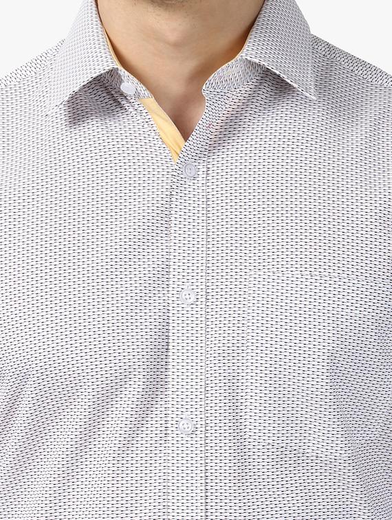 white printed formal shirt - 17506267 - Standard Image - 4