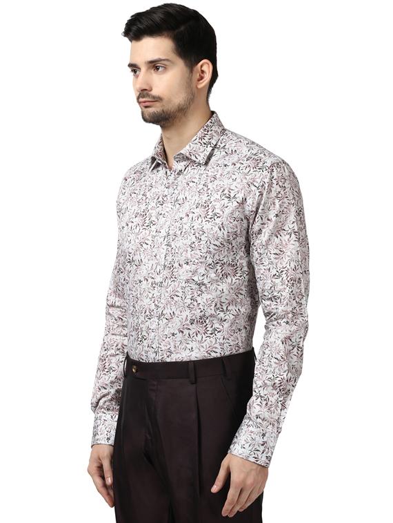white floral print formal shirt - 17506280 -  Standard Image - 1