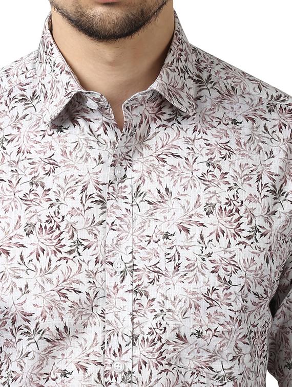 white floral print formal shirt - 17506280 - Standard Image - 4