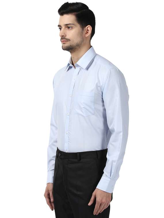 light blue solid formal shirt - 17506290 - Standard Image - 1