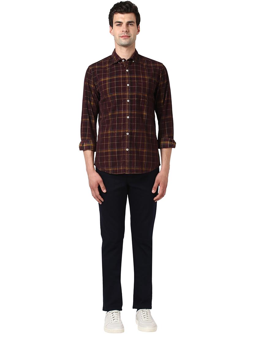 maroon checkered casual shirt - 17506420 - Standard Image - 4