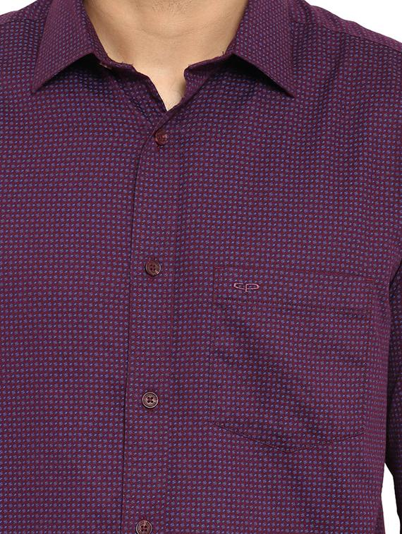purple printed casual shirt - 17506511 - Standard Image - 4
