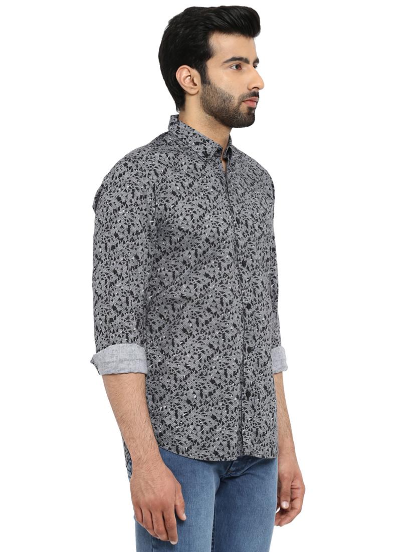 grey printed casual shirt - 17506513 -  Standard Image - 1
