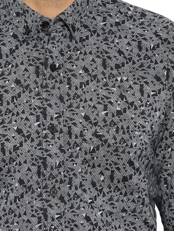 grey printed casual shirt - 17506513 - Standard Image - 4