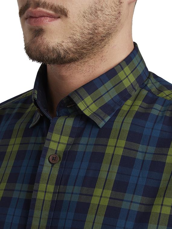 blue checkered casual shirt - 17506530 - Standard Image - 4