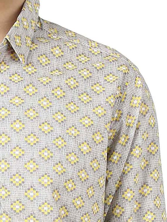 grey printed casual shirt - 17506569 - Standard Image - 4