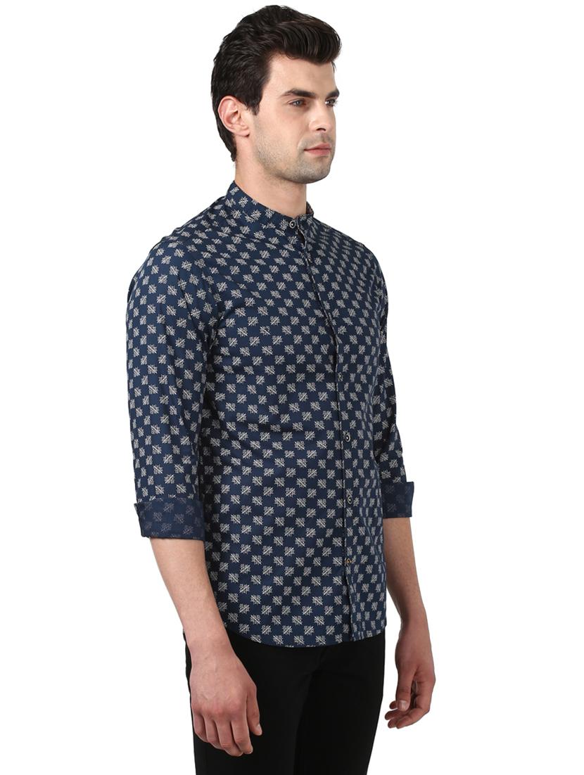 navy blue printed casual shirt - 17506600 -  Standard Image - 1