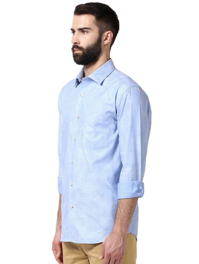 light blue printed casual shirt - 17506683 -  Standard Image - 1