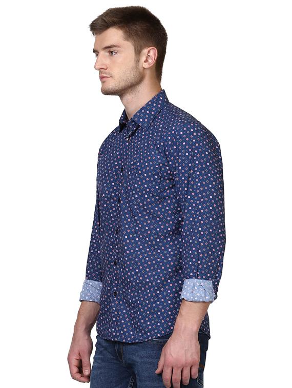 blue printed casual shirt - 17507110 -  Standard Image - 1