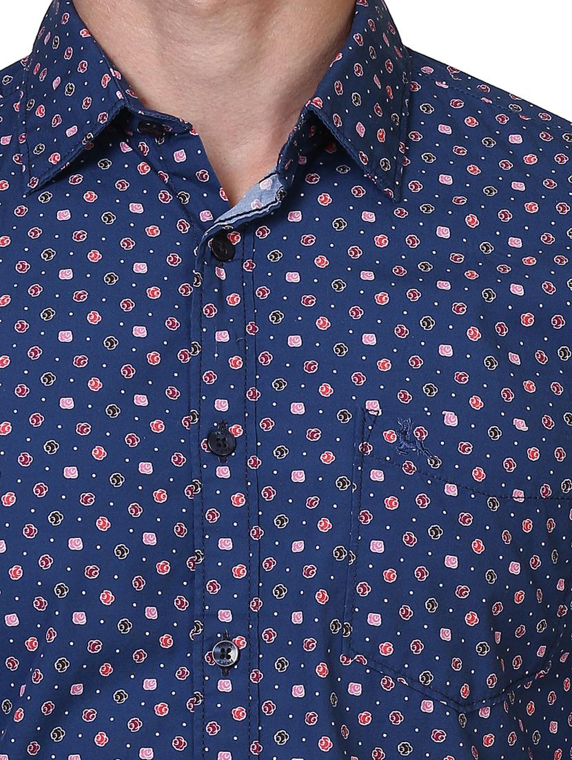 blue printed casual shirt - 17507110 - Standard Image - 4