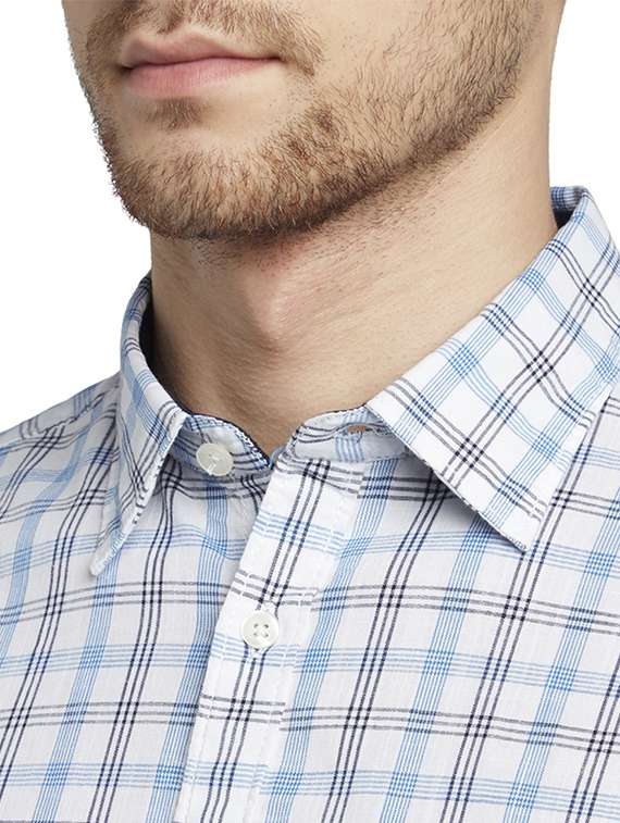 white checkered casual shirt - 17507308 - Standard Image - 4