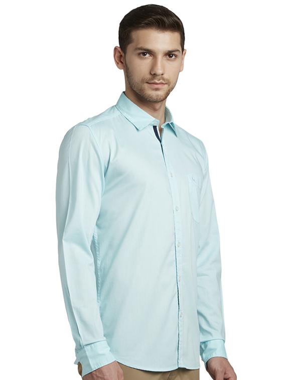 light blue solid casual shirt - 17507317 - Standard Image - 1