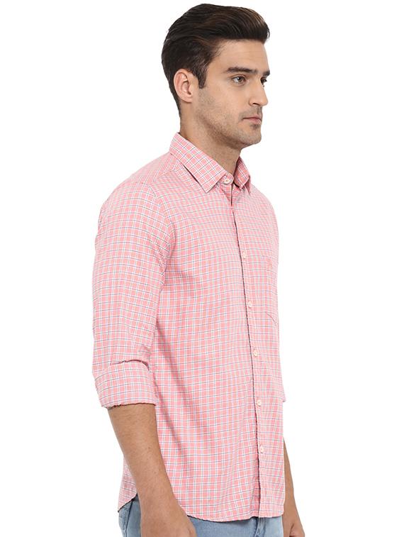 pink checkered casual shirt - 17507331 - Standard Image - 1
