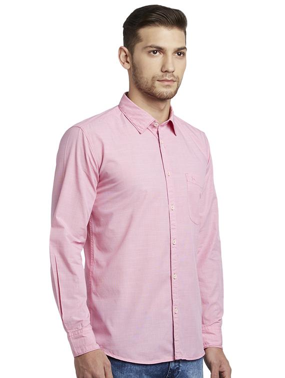pink solid casual shirt - 17507357 - Standard Image - 1