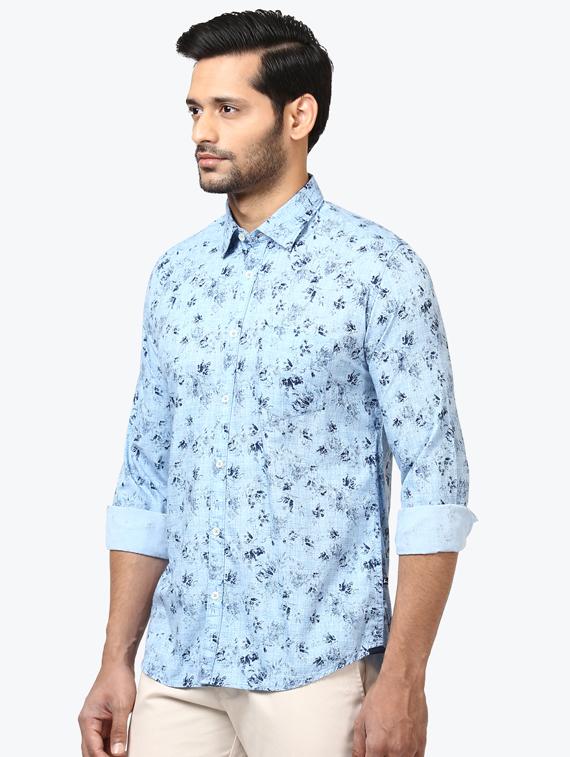 blue floral casual shirt - 17507488 -  Standard Image - 1