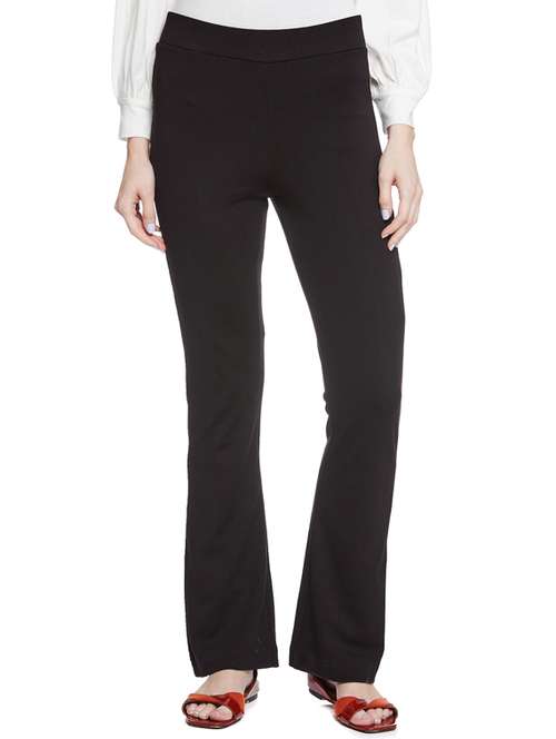 women solid flat front bootcut pants - 17508238 -  Standard Image - 0