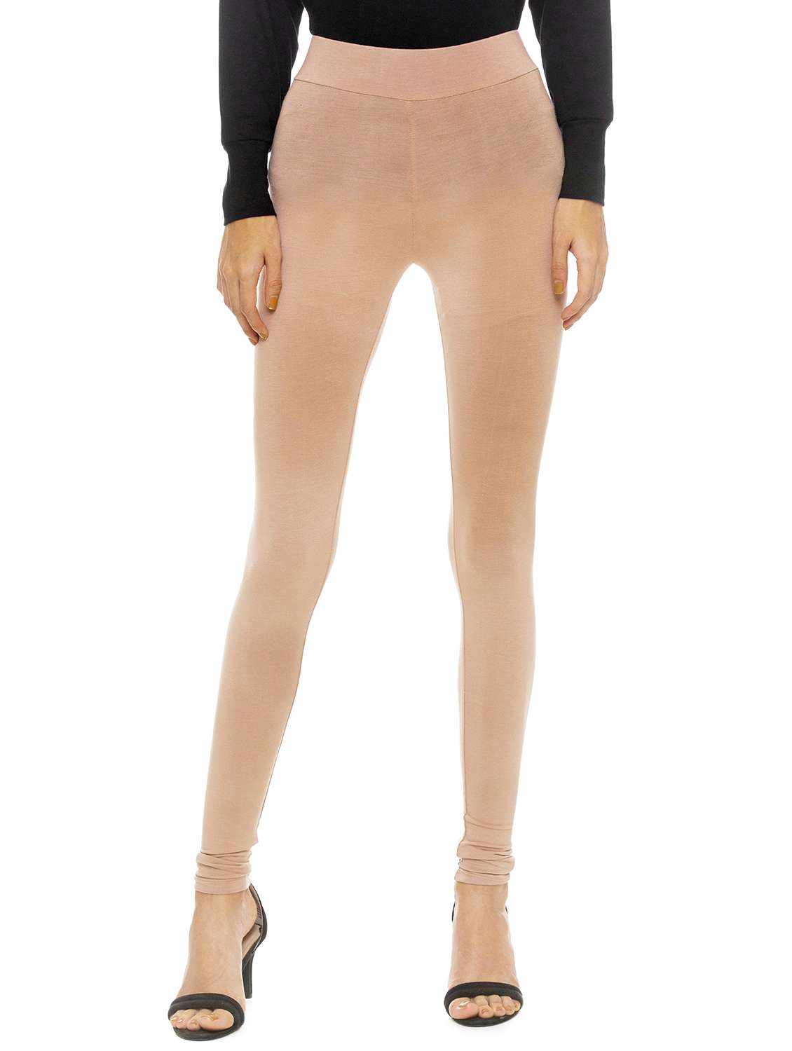 women solid high rise legging